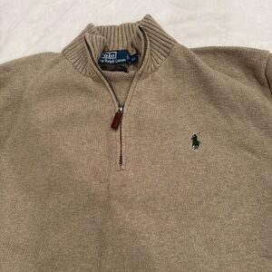 Polo by Ralph Lauren Men's Beige Zip-Up Sweater